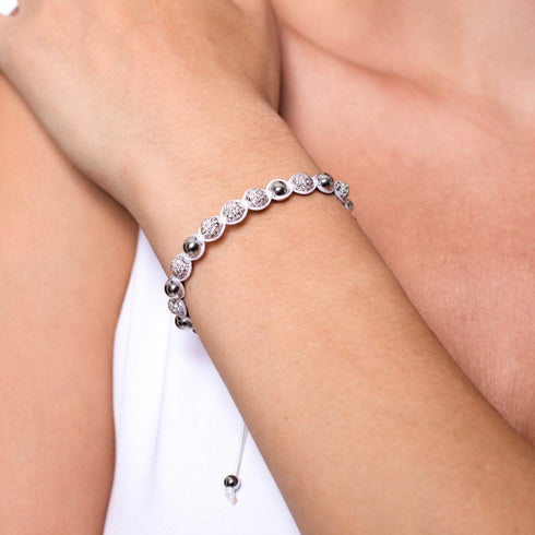Argent | Bracelet Kikiballa Pavé de Cristaux | Blanc
